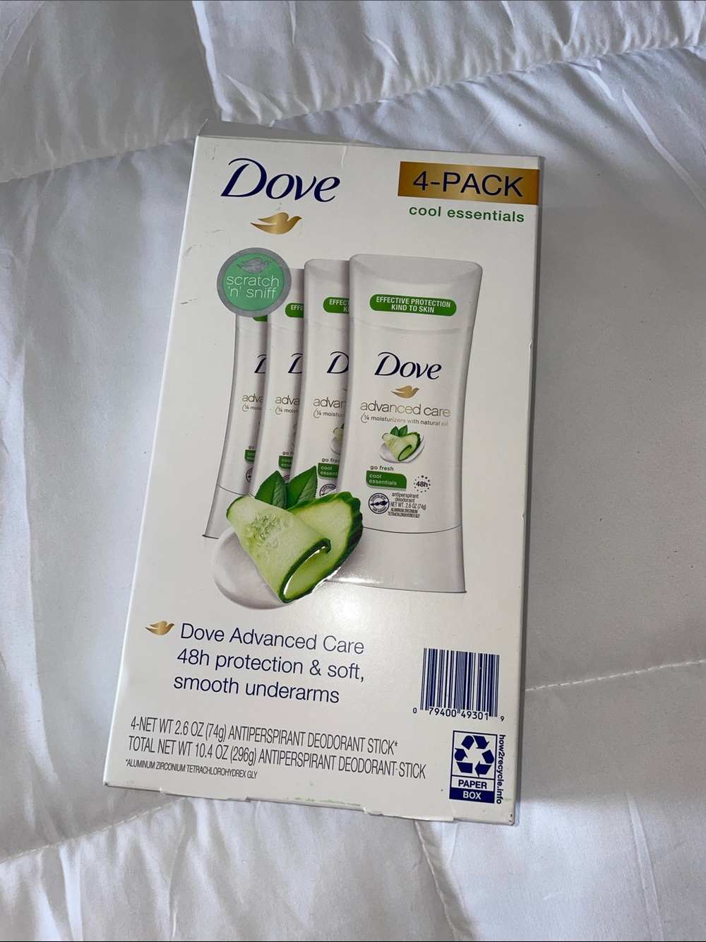 Dove Advanced Care Antiperspirant Deodorant 4-Pack - White & Green